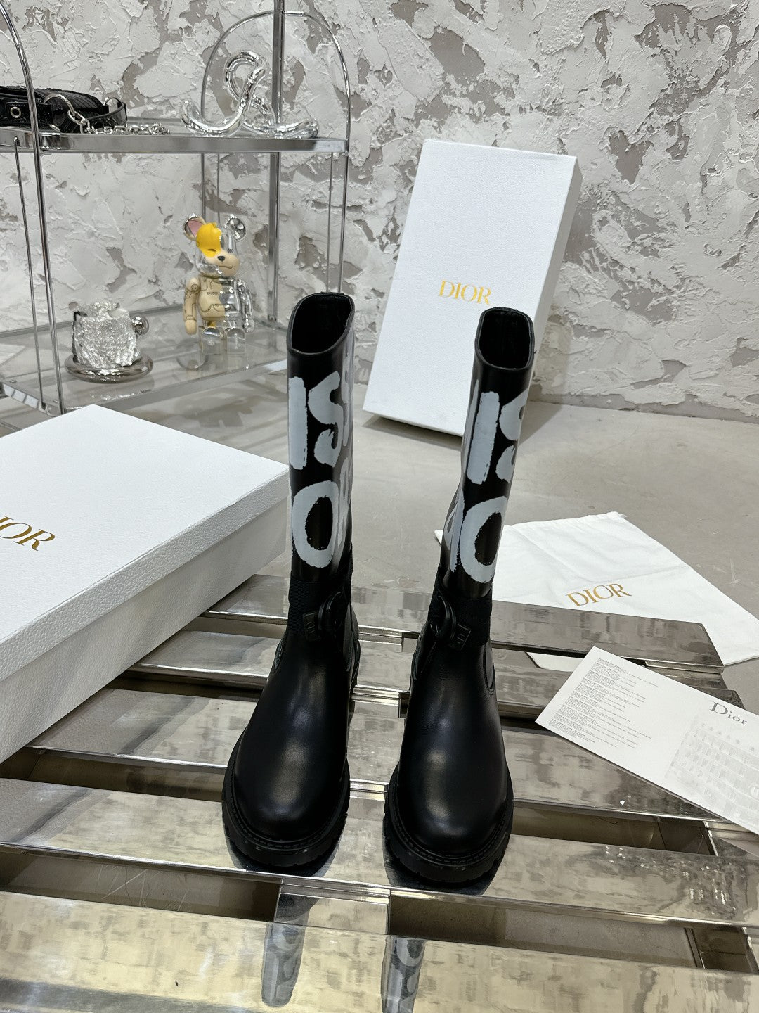 CD D-Major Boot In Black Lambskin 100578