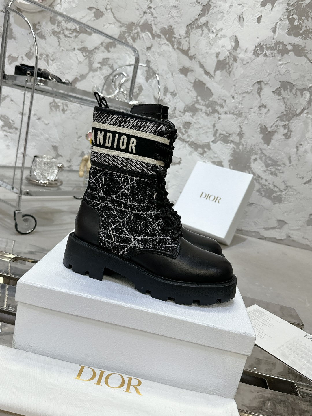 D-Major Ankle Boot In Black Tweed 100592