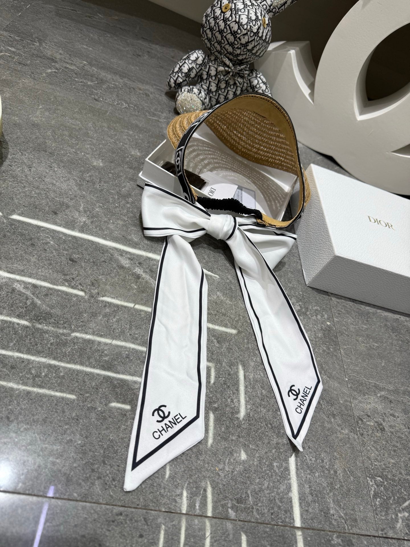 Chanel Visor Hat With Bow Detail 280793