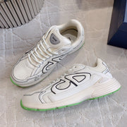 CD B30 Sneaker Milky Beige Mix Green Polyester Mesh Fabric And Calfskin
