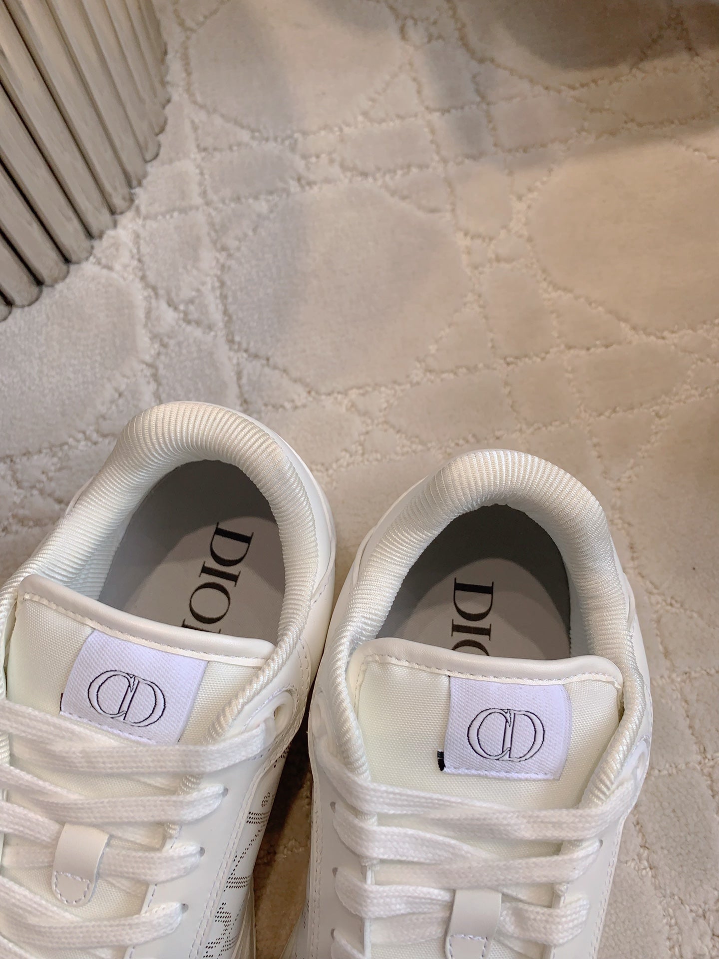 CD B27 Low-Top Sneaker White Print Calfskin