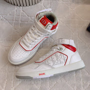 CD B27 High-Top Sneaker White Red Print Calfskin