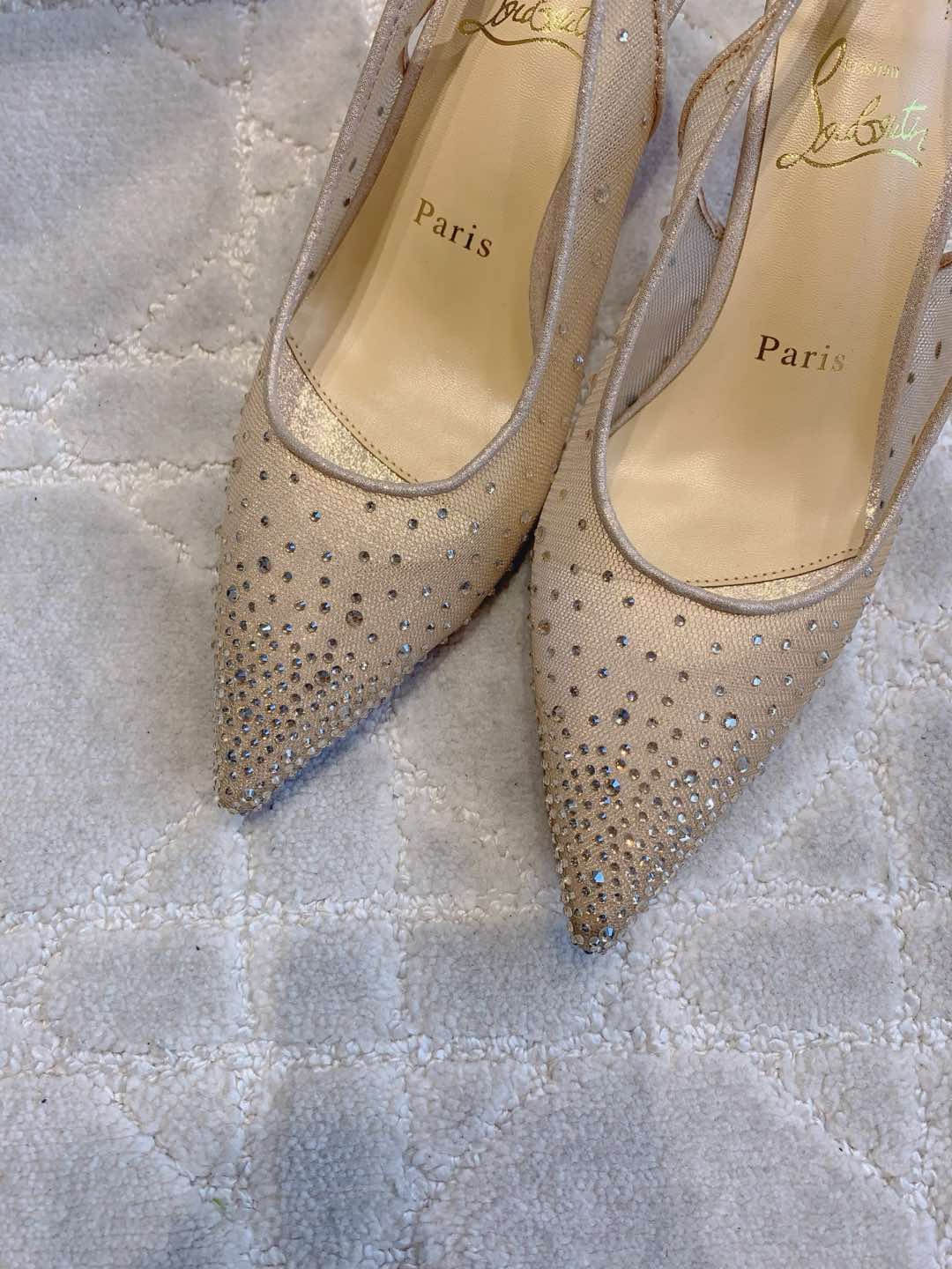 CL Follies Strass 65mm Vanilla Cream Mesh 177137