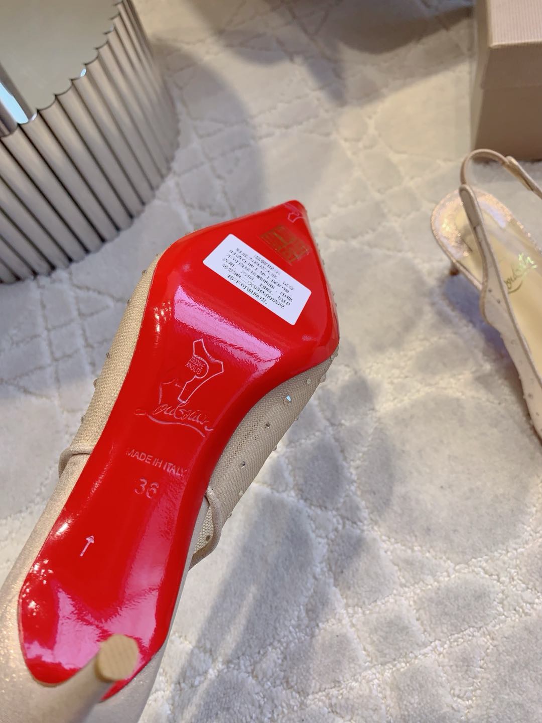 CL Follies Strass 65mm Vanilla Cream Mesh 177137