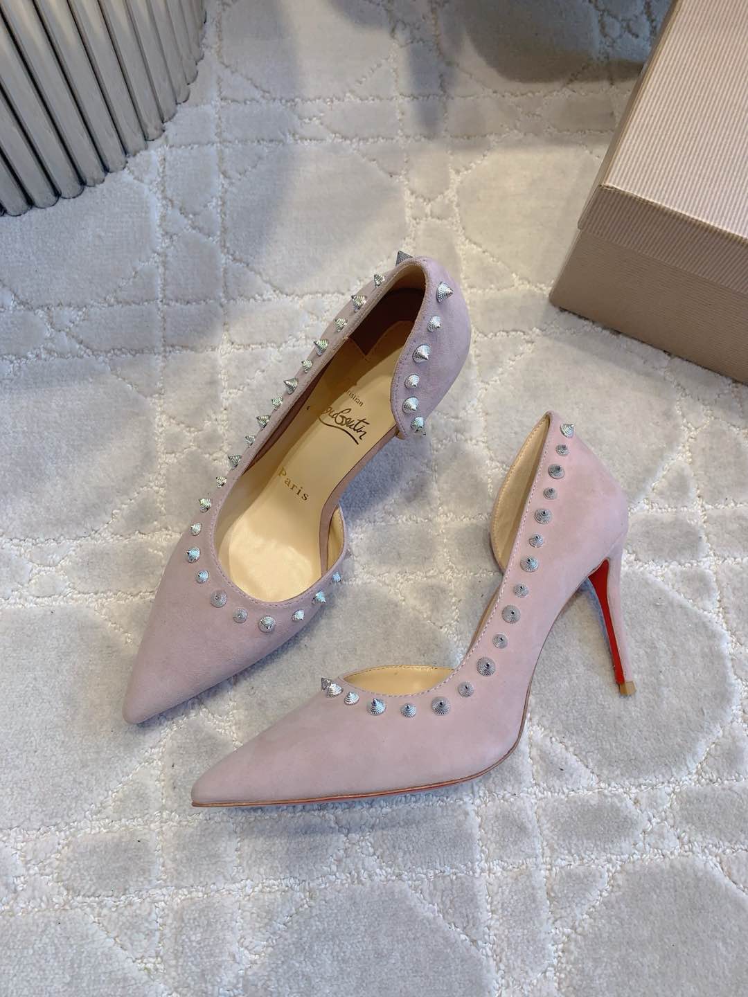 CL  Irishell 85 Studded d'Orsay Pumps Thistle Suede 177130