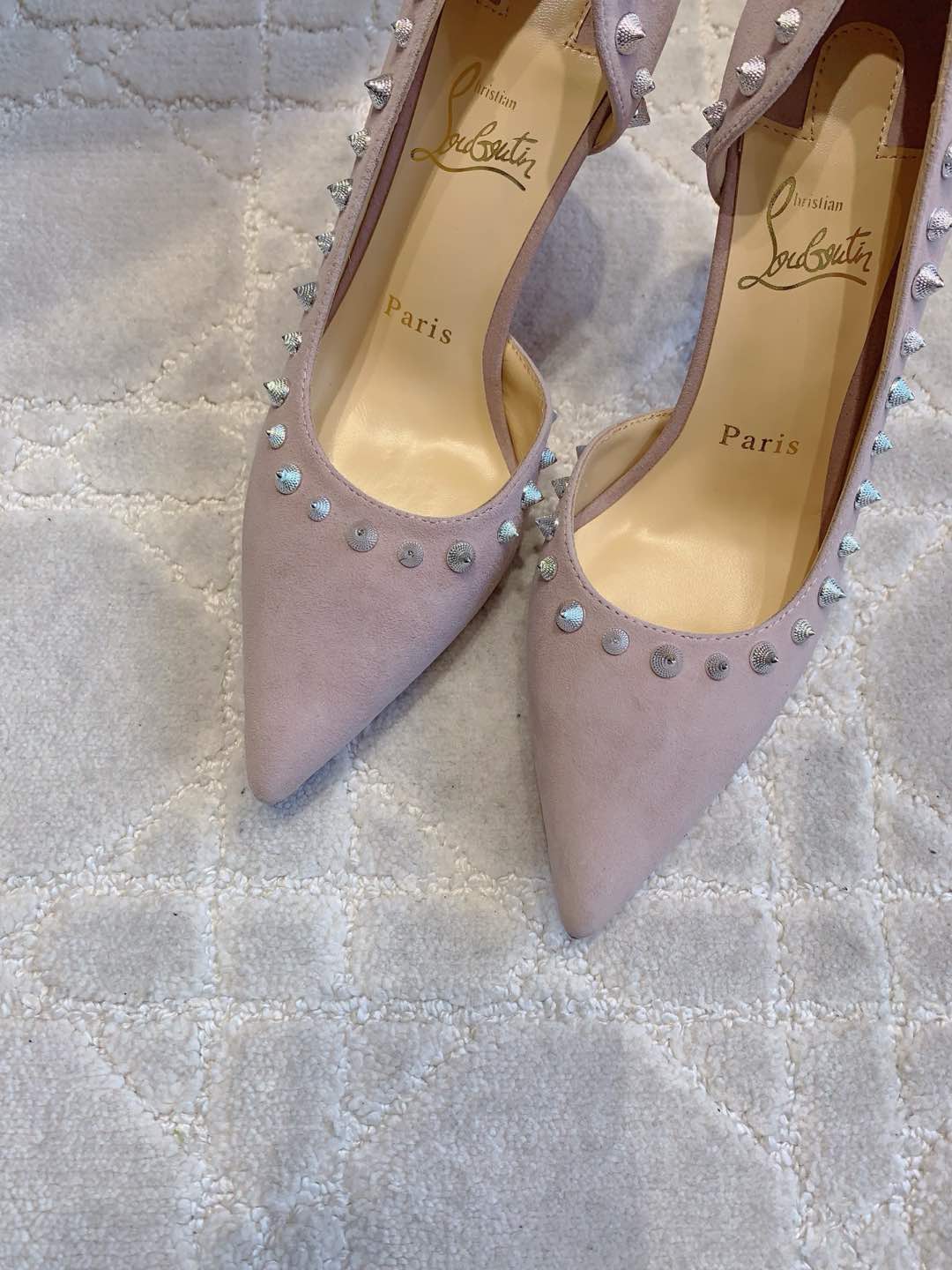 CL  Irishell 85 Studded d'Orsay Pumps Thistle Suede 177130