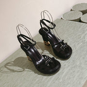 FENDI BAGUETTE HIGH HEELS 85MM IN BLACK LAMBSKIN WITH GOLD HARDWARE