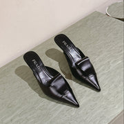 PRA 2026S High Heel Mule 80 Black Sheepskin 657665