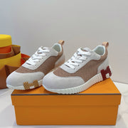 HM  Bouncing sneaker Beige Gray mix Velvet Rose Fabric with Suede 212283