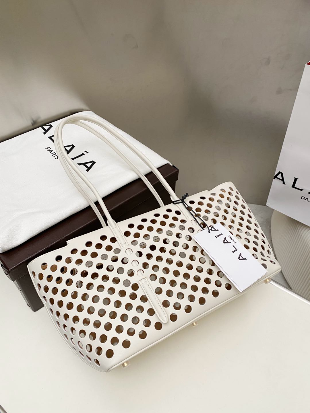Alaia NEO MINA 32 BAG WHITE CALFSKIN 243008