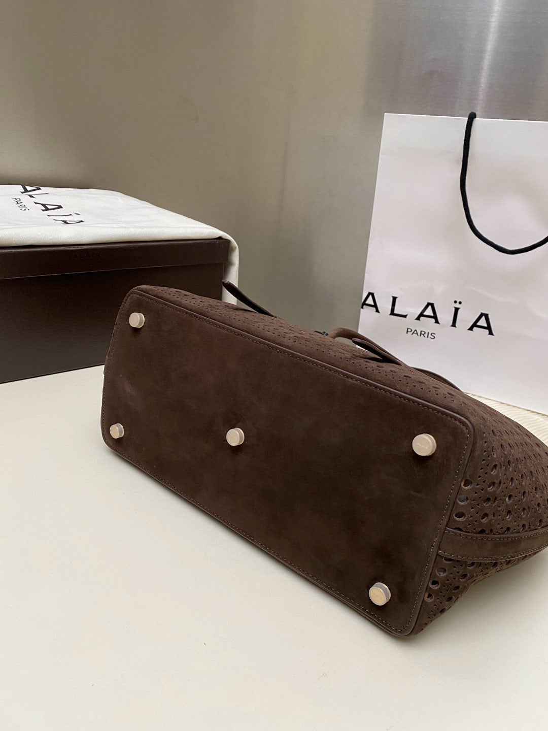 Alaia NEO MINA 32 BAG DARK BROWN CALFSKIN 243009