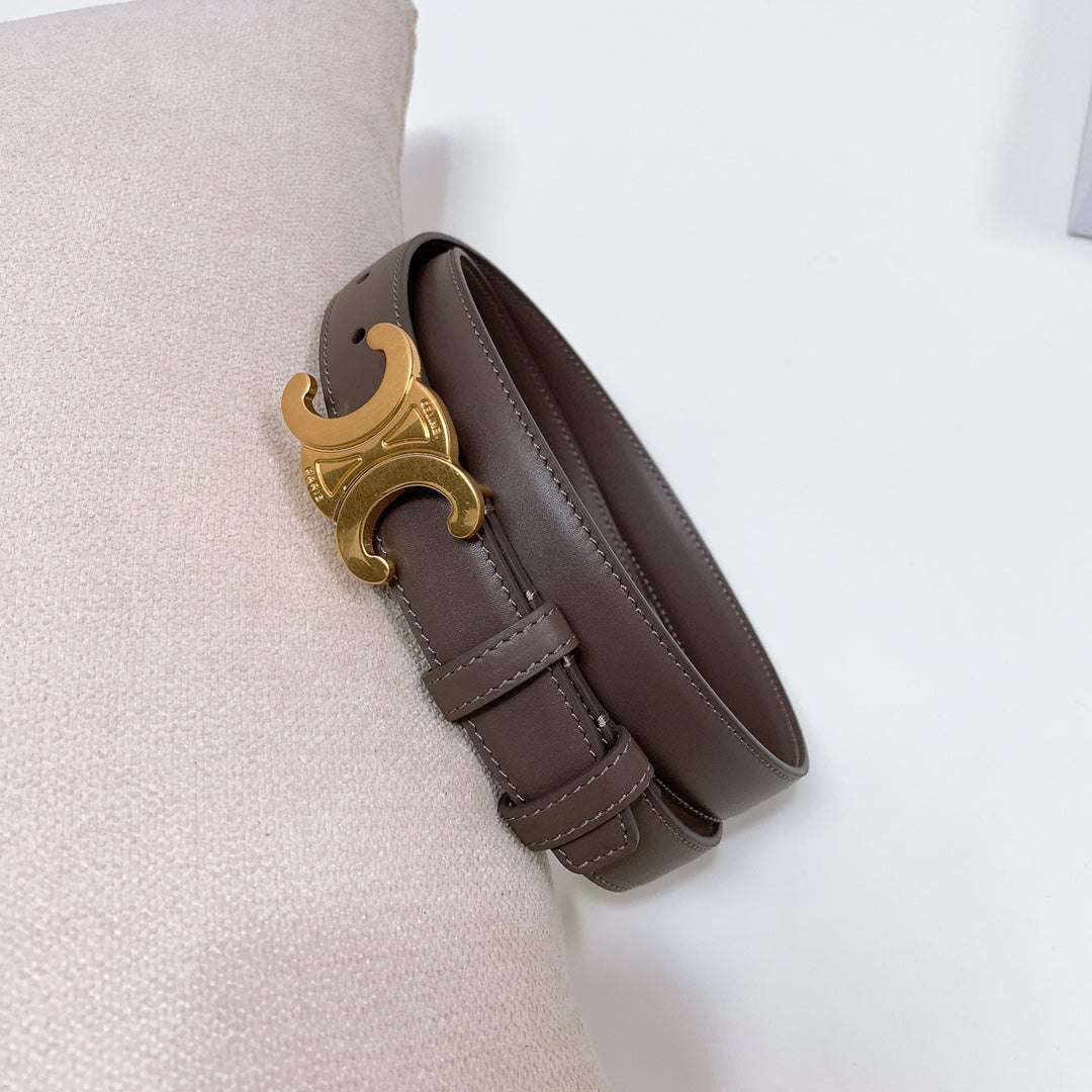 CEL 25mm Triomphe Belt Brown Chocolate Taurillon Leather 176673