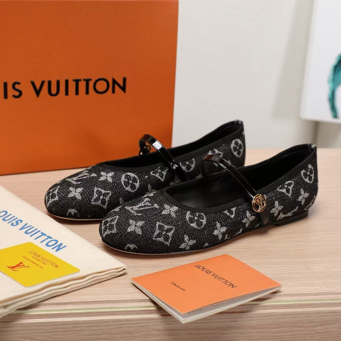 LV 25C Romy Flat Black Monogram Denim Fabric 218303