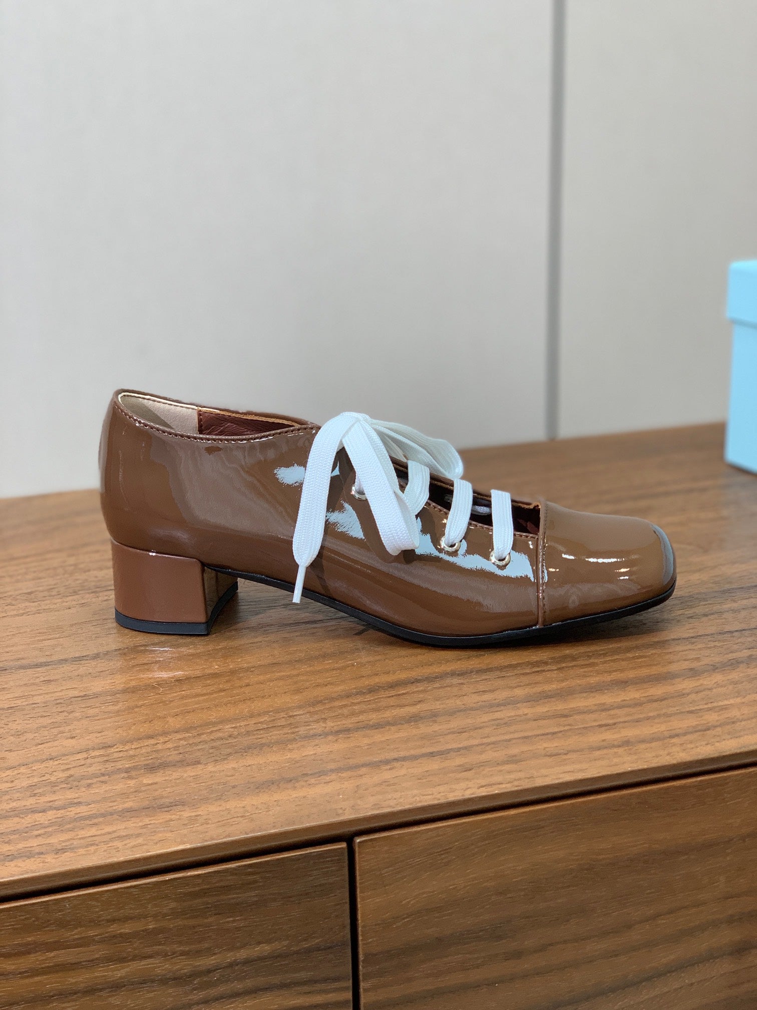 PRA 26S Chunky Heeled 40 Brown Patent Leather 606372