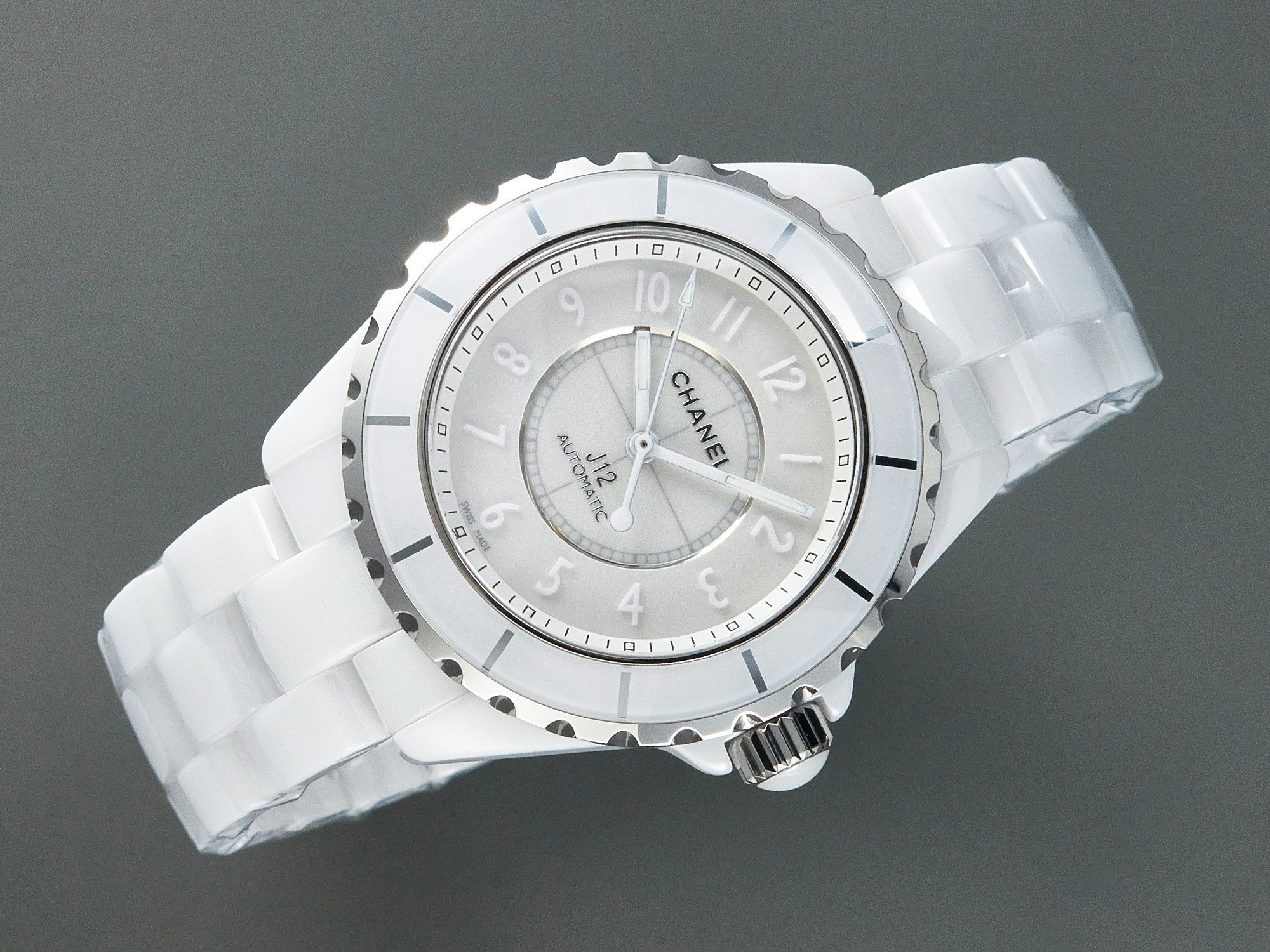 J12 Automatic White Ceramic White Numerals White Dial
