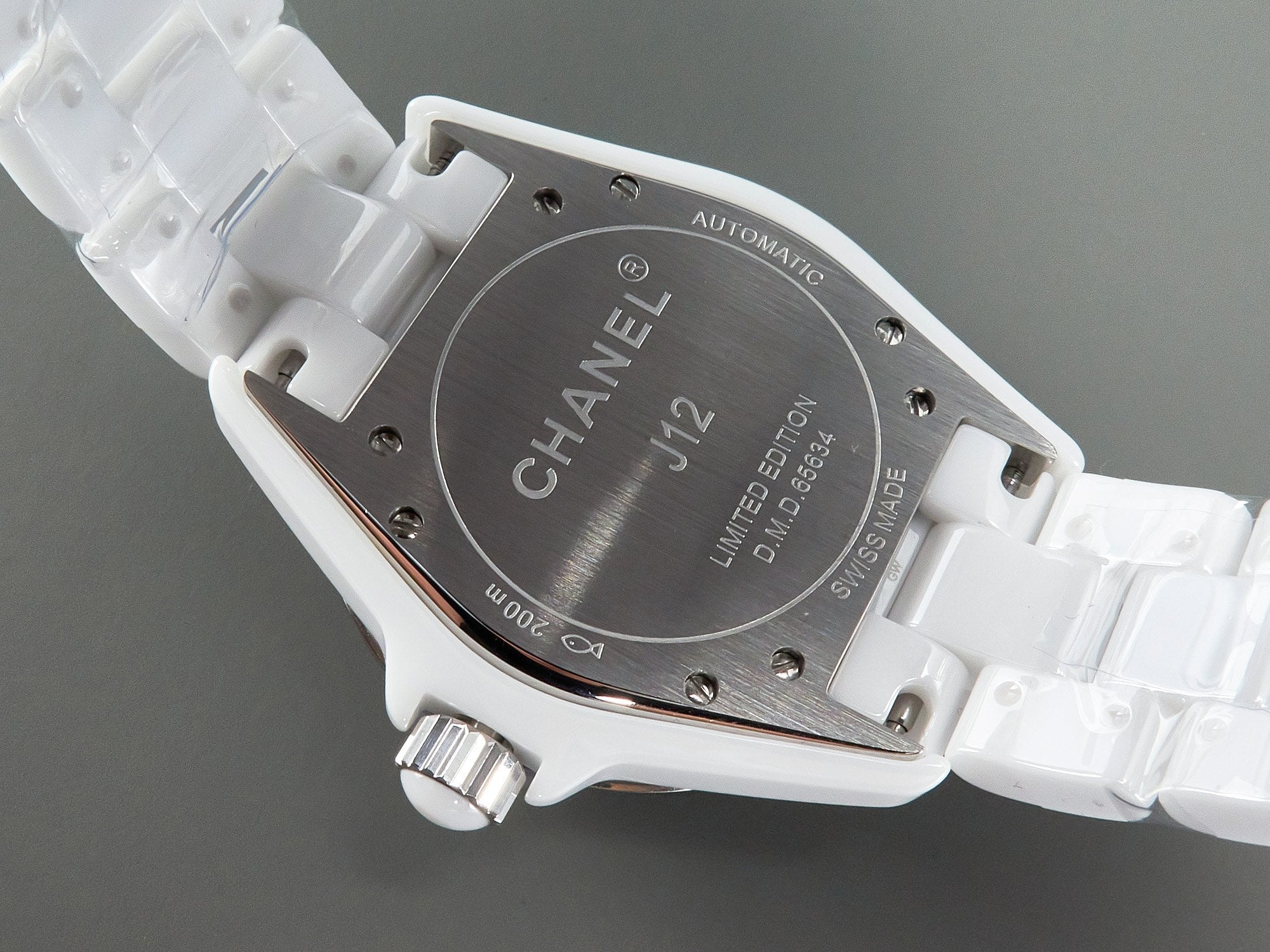 J12 Automatic White Ceramic Pink Diamond Numerals White Dial