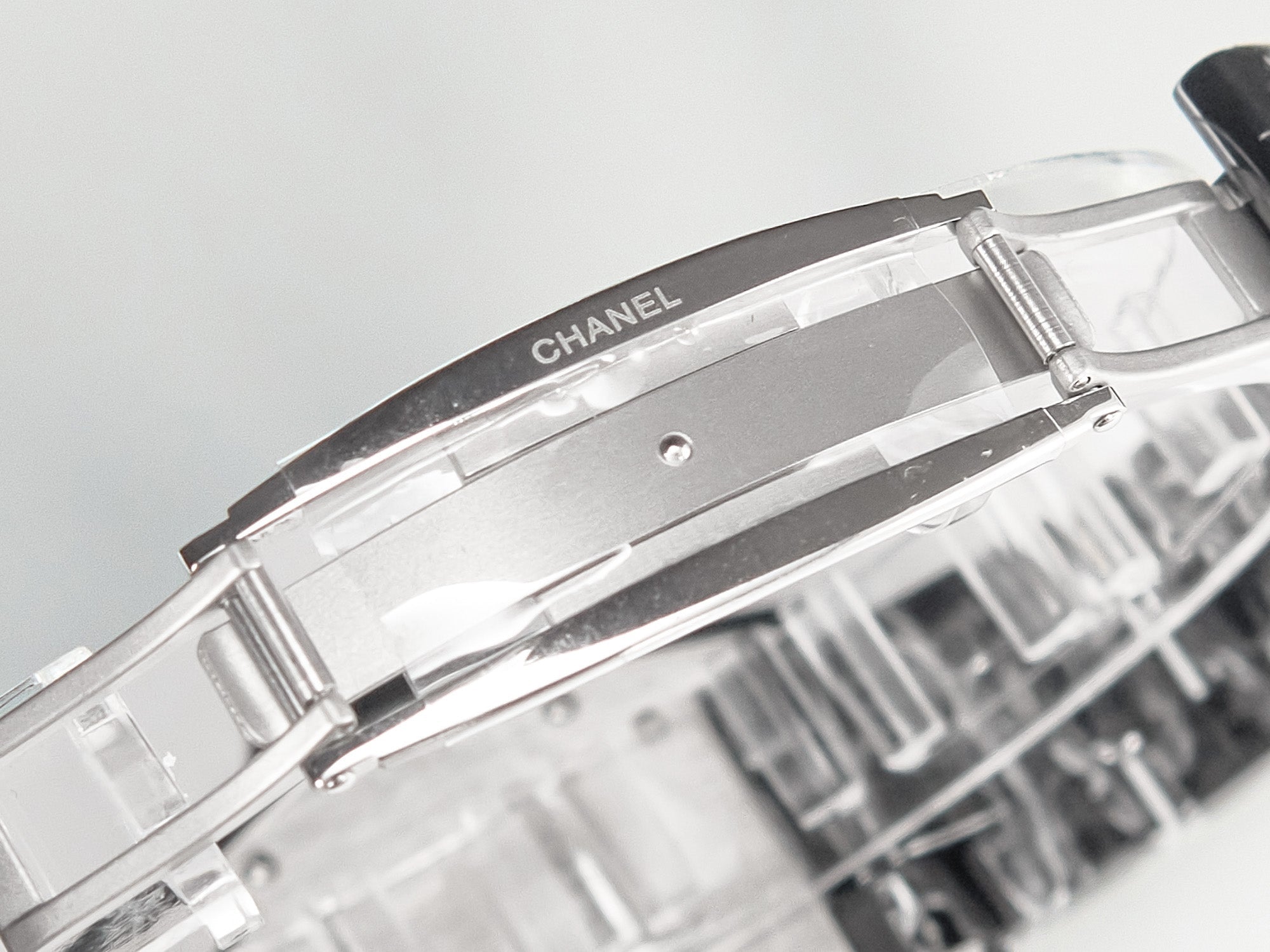 J12 Date Automatic Black Ceramic Diamond Numerals Black Dial White Steel Hands