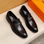HM Men's Loafers Black Calfskin 679794