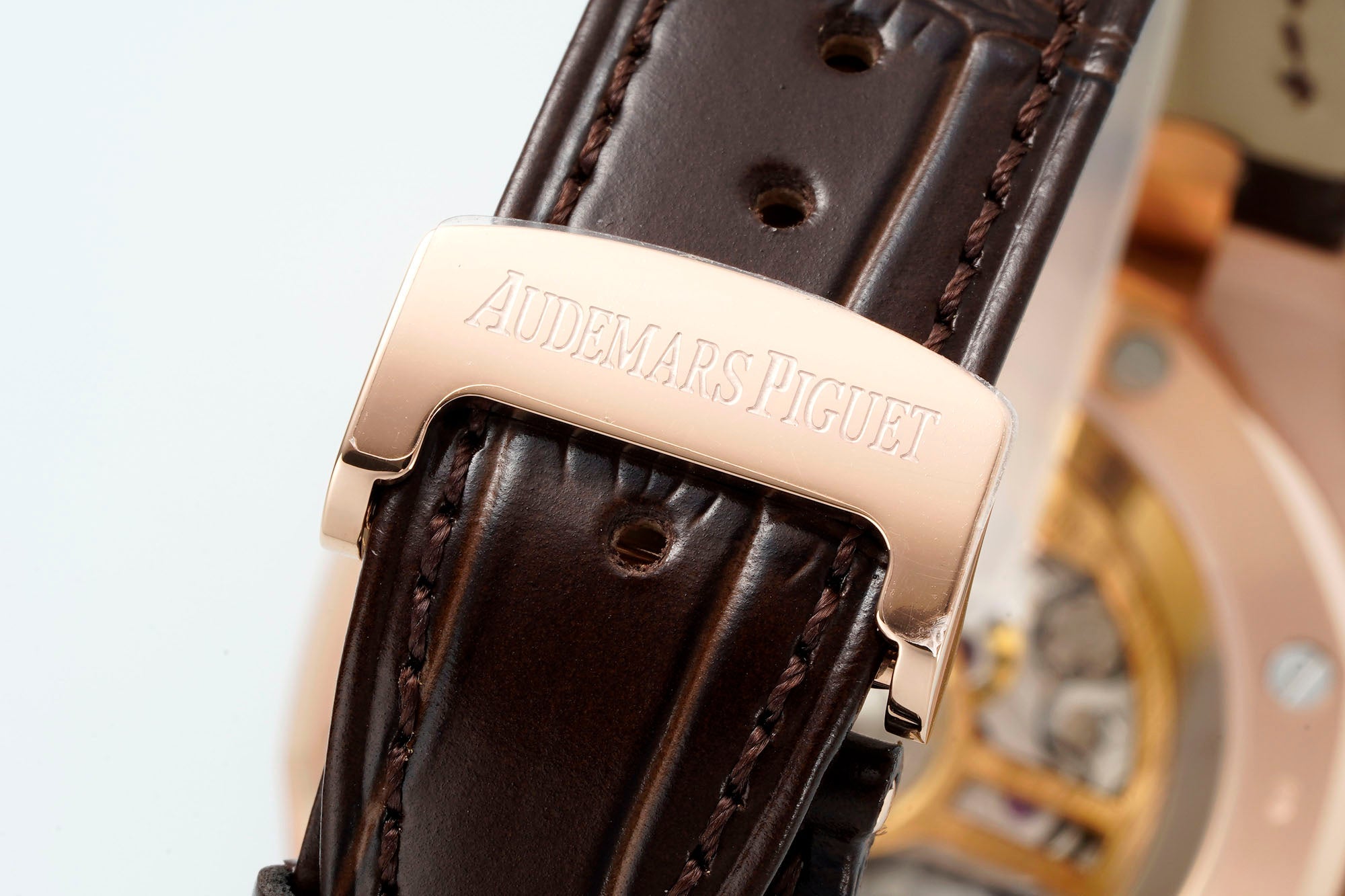 Audemars Piguet Royal Oak Chronograph 41mm Rose Gold Brown Leather