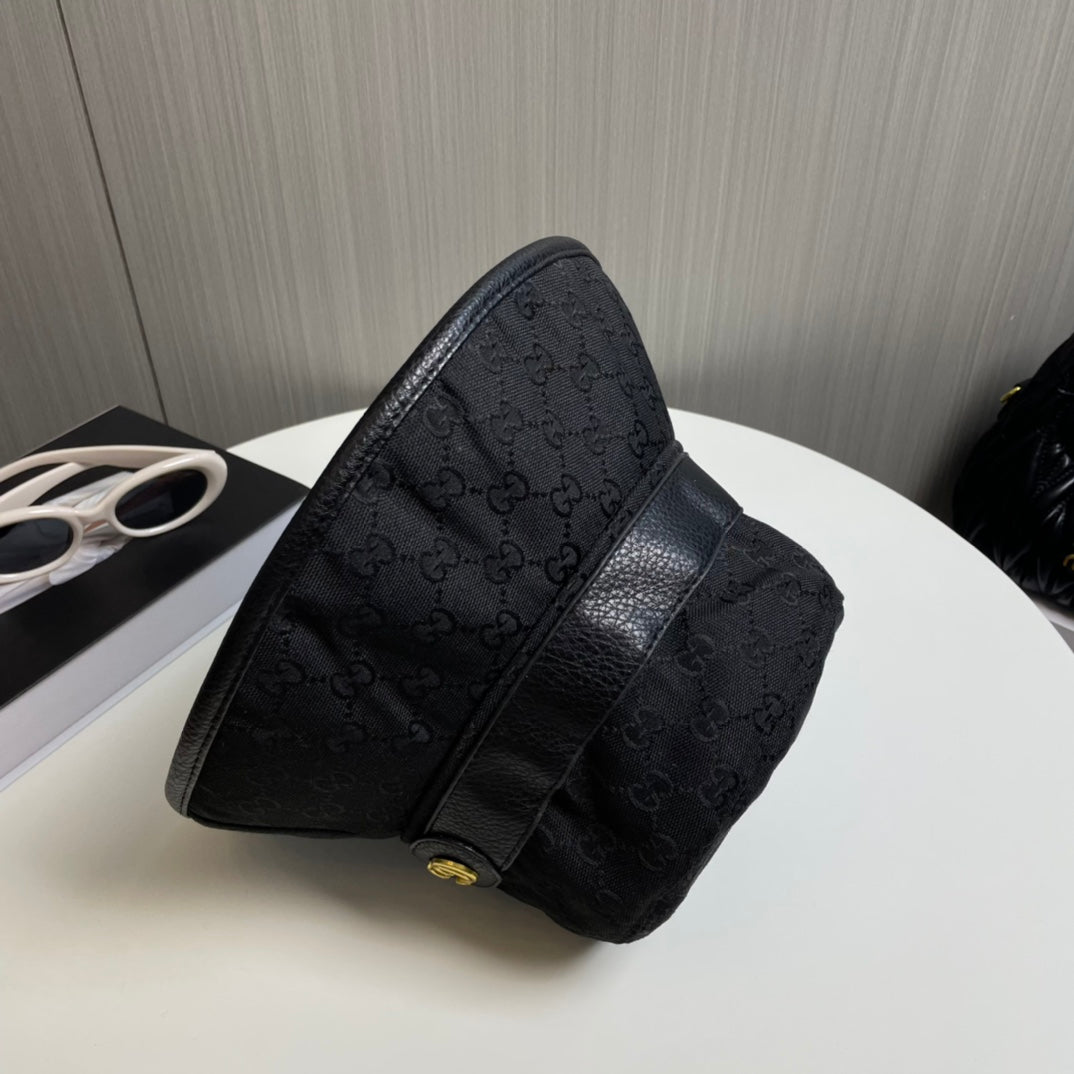 GG Bucket Hat Black Monogram 413184
