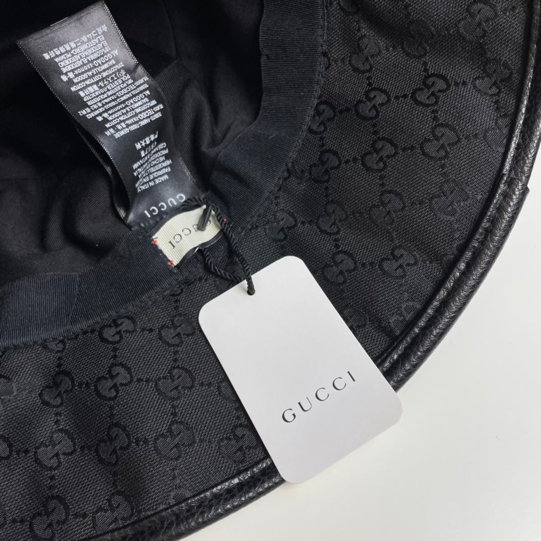 GG Bucket Hat Black Monogram 413184