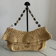Loewe 2025 Ola 26 Bag Beige Black Raffia Calfskin 274681
