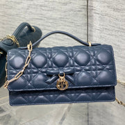 Dior 2026 My Dior Bag 21cm Navy Blue Lambskin 289008