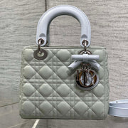 Dior 2026 Bow Lady Dior 20cm Green mix Blue Cannage Lambskin 286579