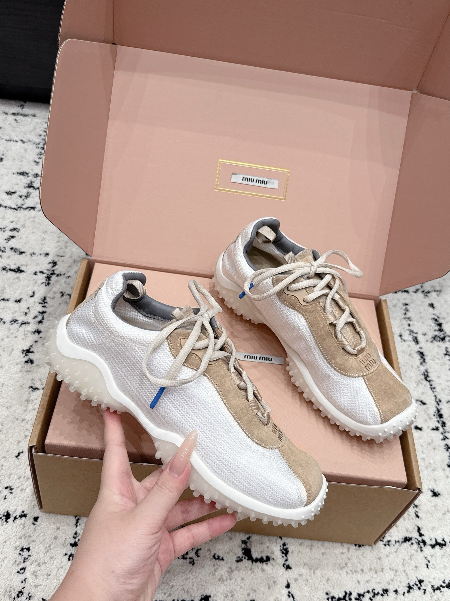 Miumiu 2026 Bubble Sneaker Technical Fabric And Suede 955019