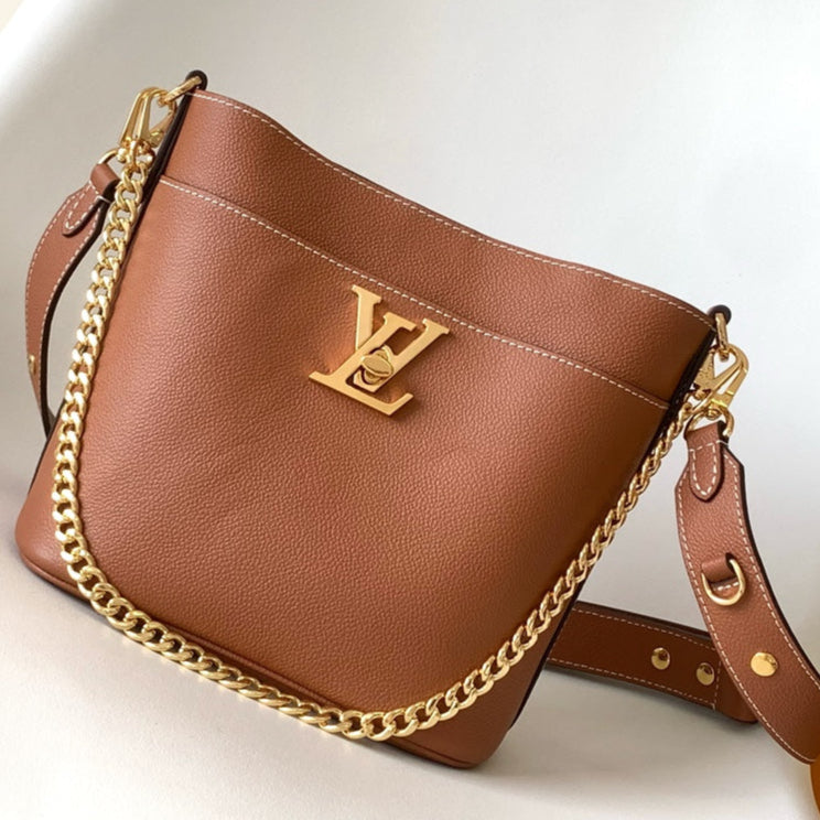 LV Lock and Walk Bag Brown Gold Cowhide 241222