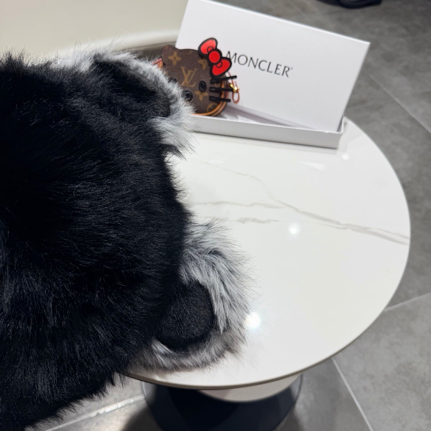 Moncler Cute Bear Ear Faux Fur Plush Hat 435201