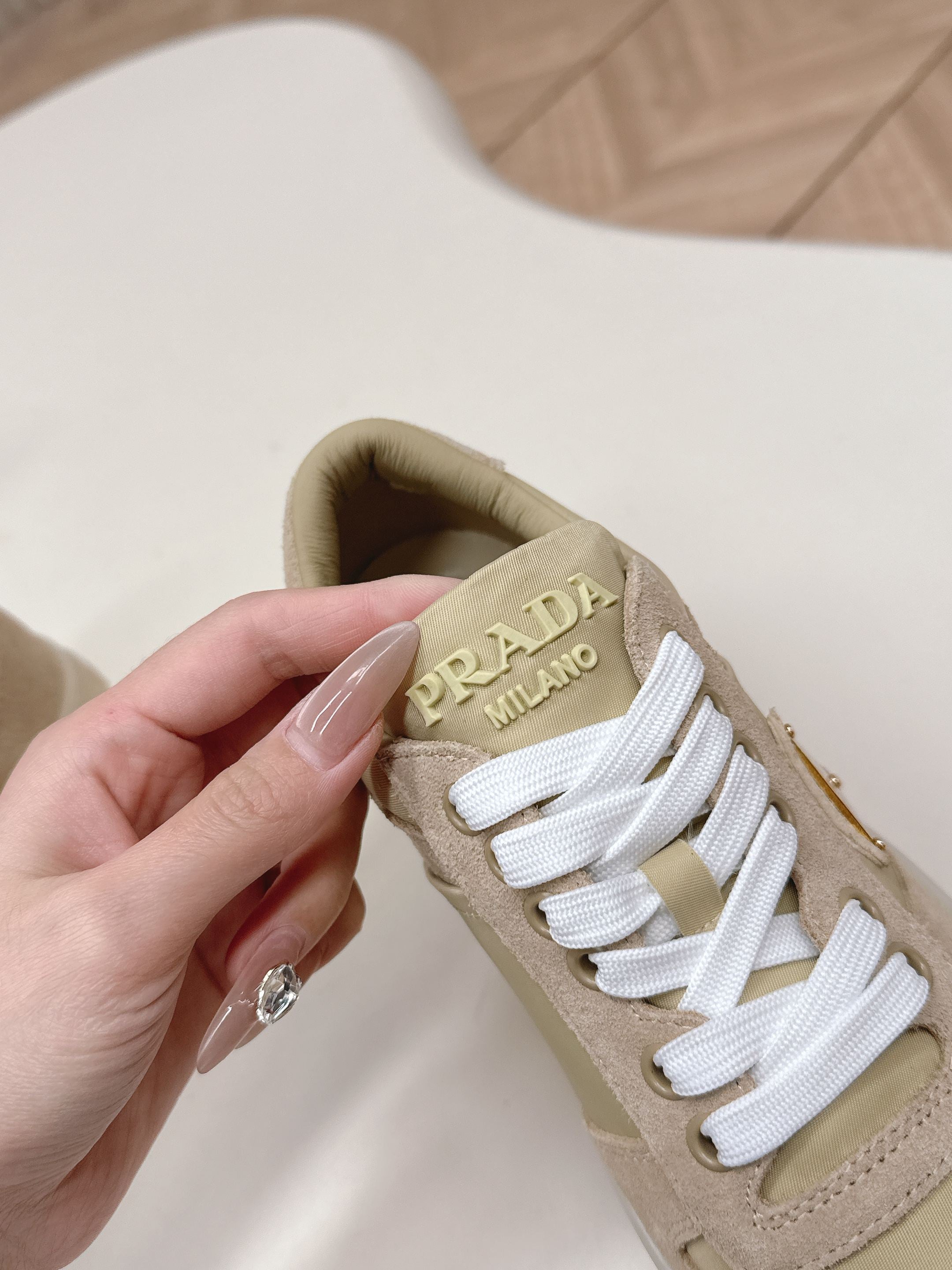 PRA 2026S Platform Sneakers 50 Beige Suede Cowhide 663493