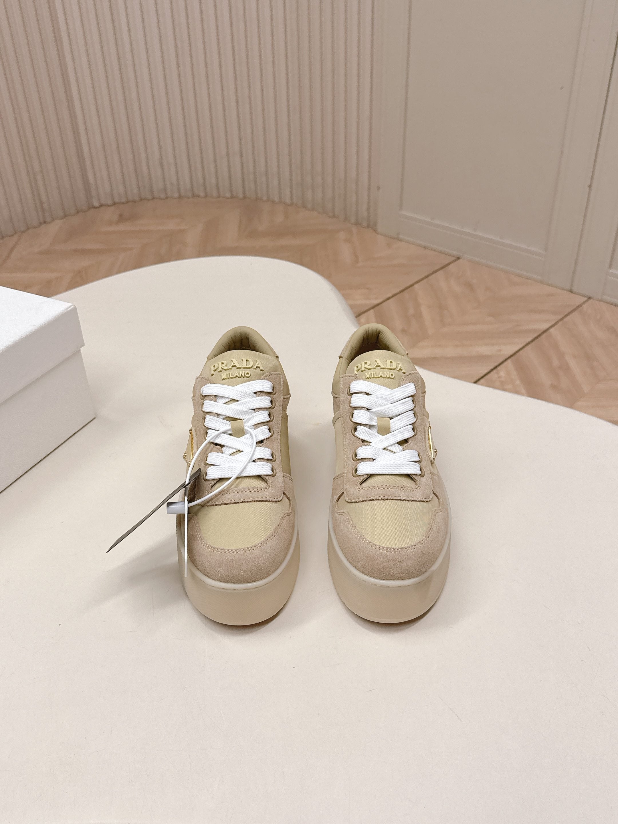 PRA 2026S Platform Sneakers 50 Beige Suede Cowhide 663493