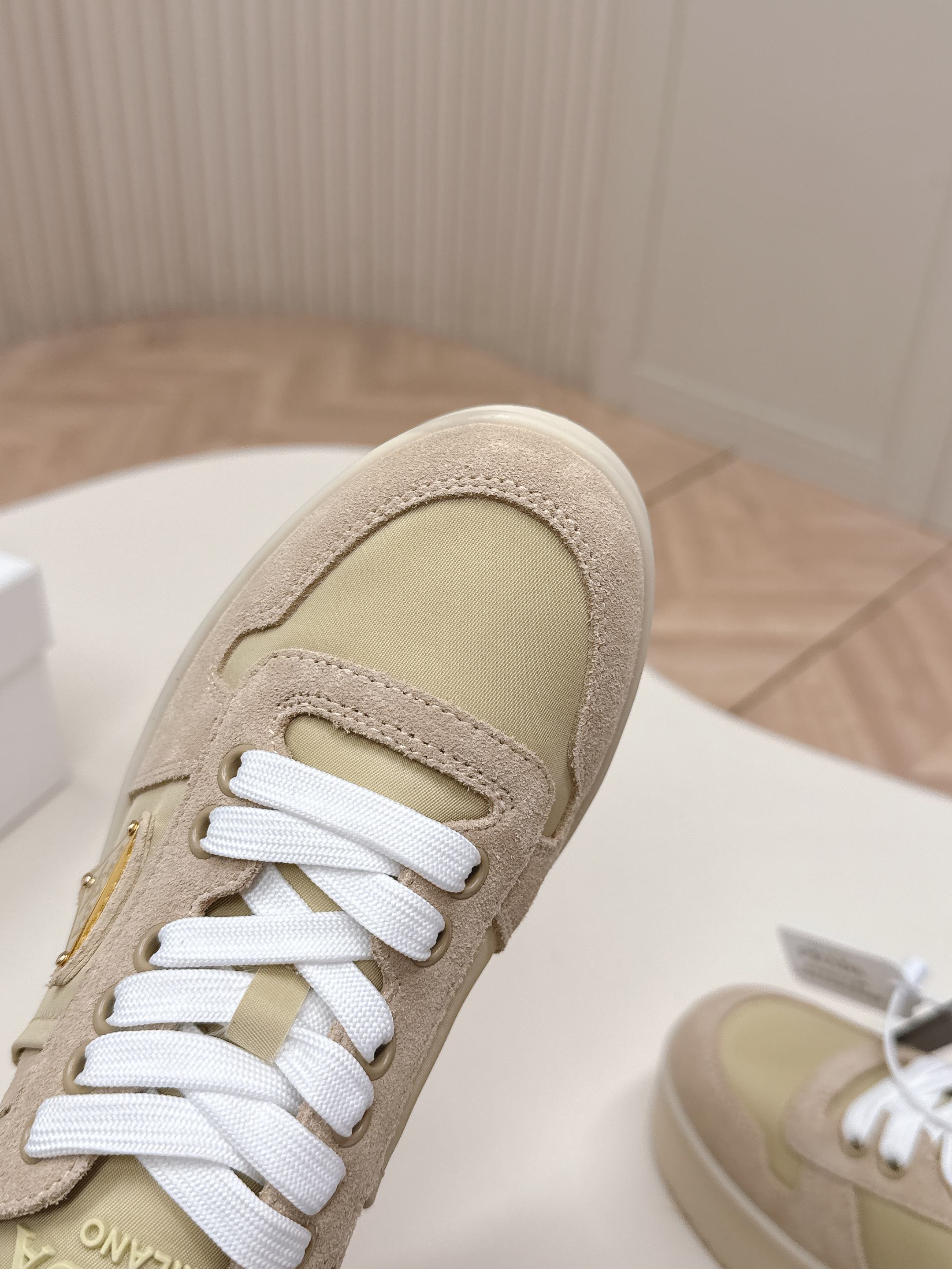 PRA 2026S Platform Sneakers 50 Beige Suede Cowhide 663493