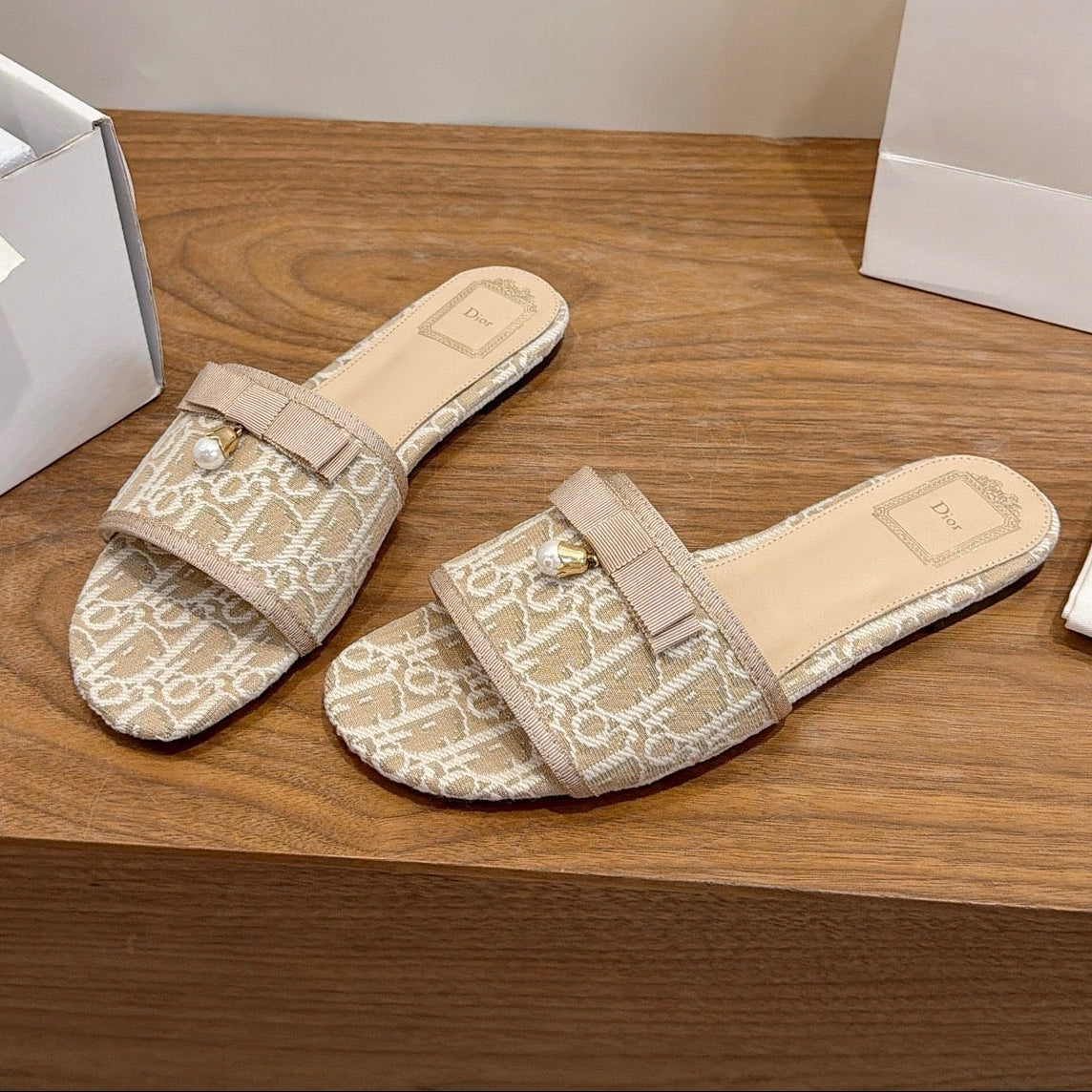 Dior 2026 Bow Sandal Canvas Leather 907874