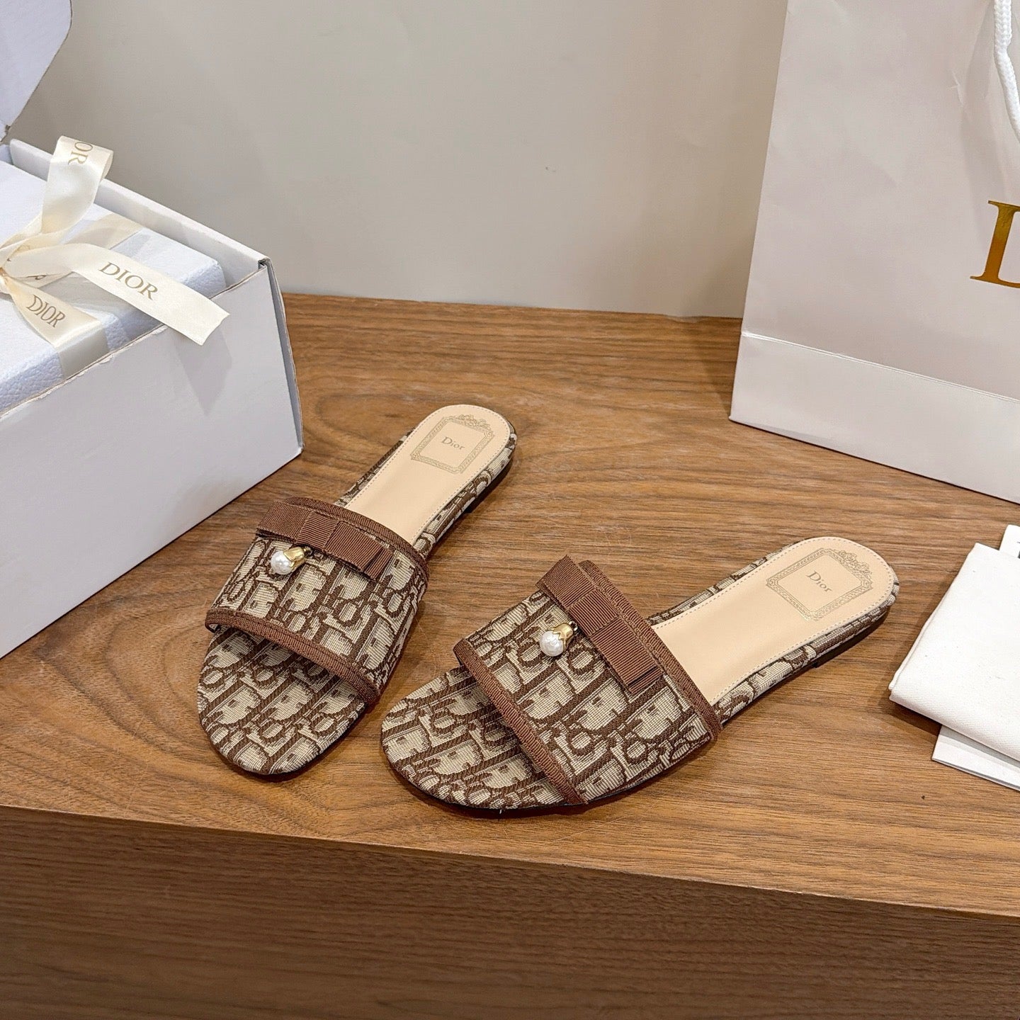 Dior 2026 Bow Sandal Canvas Leather 907874
