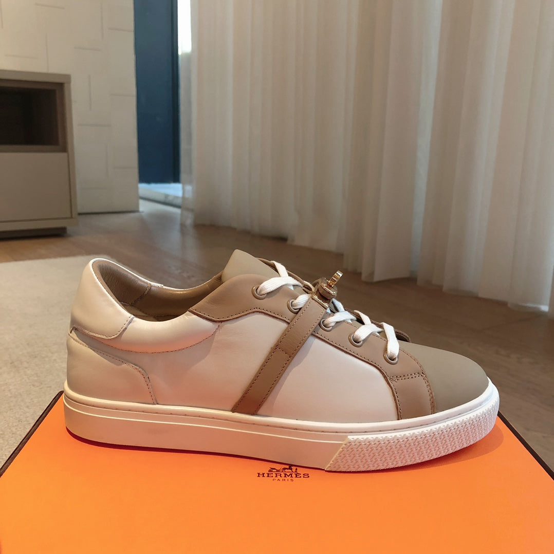 HM Day Sneaker Brown Mix White Nappa Leather 970892