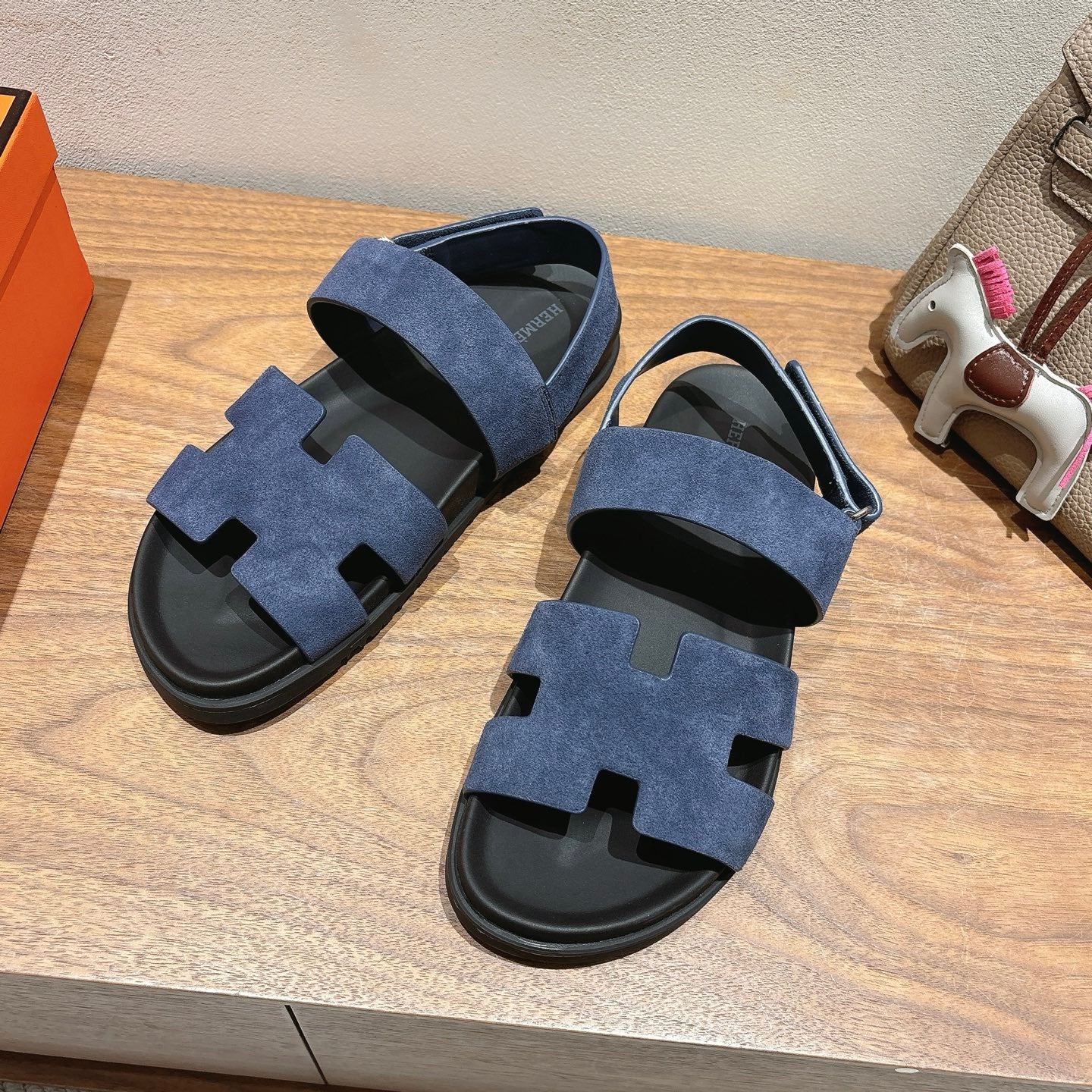HM Men's 25 Chypre Sandals Blue Suede 651352