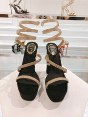 RC 25C Platform Black Gold Imported Velvet Swarovski Crystal 339482