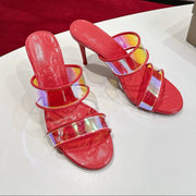 Christian Louboutin 2026 Just Loubi 100mm Mules PVC Lambskin 780411