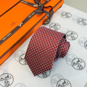 HM men red silk tie 574487