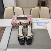 Jimmy 25 Platform Sandal Heels Black Nappa Cowhide 240009