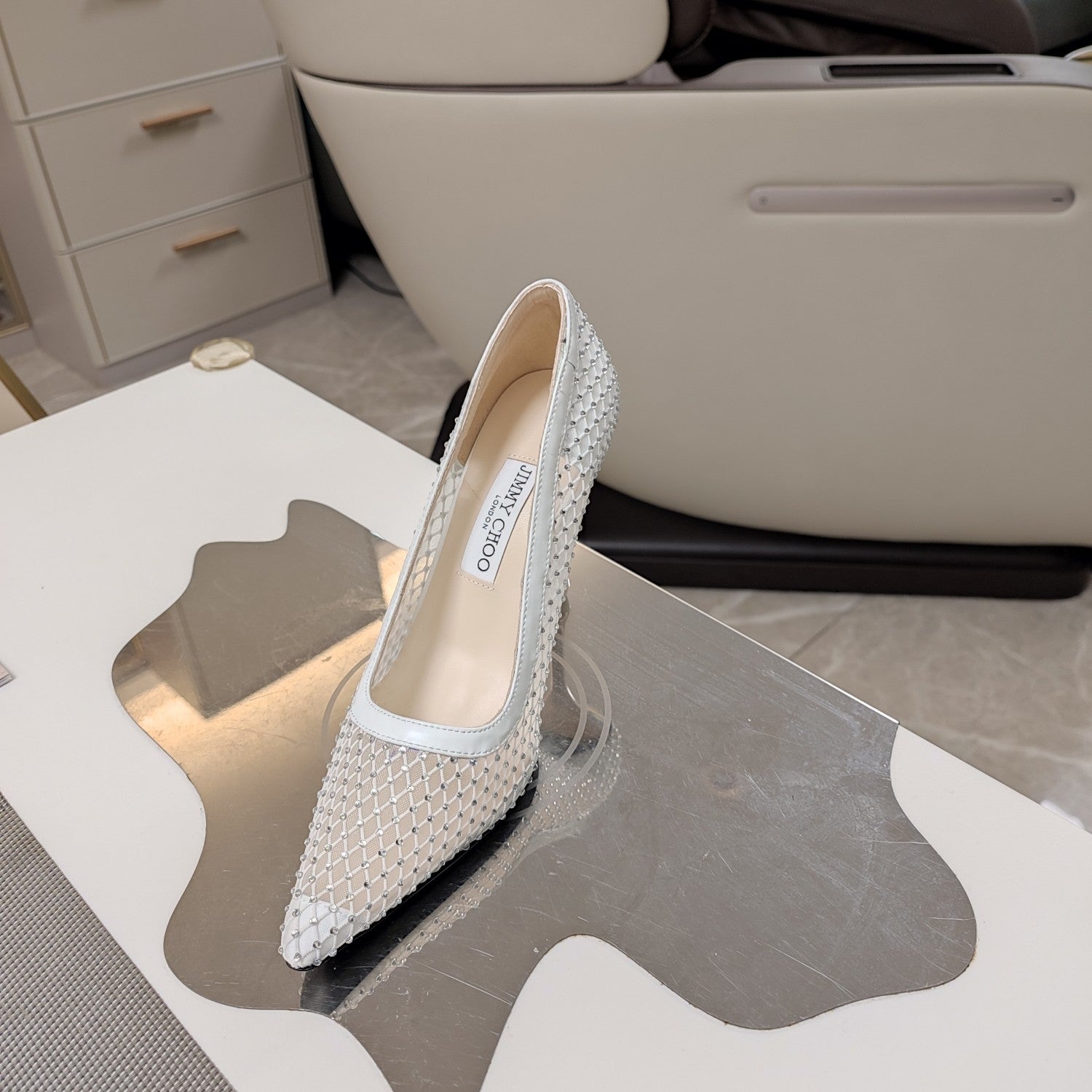 Jimmy 25 Love 100 Pump White Mesh 240042