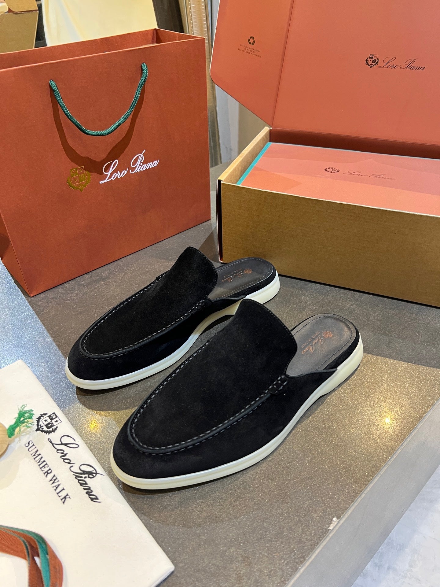 Loro Piana 2026 Summer Walk Mule Suede 921954