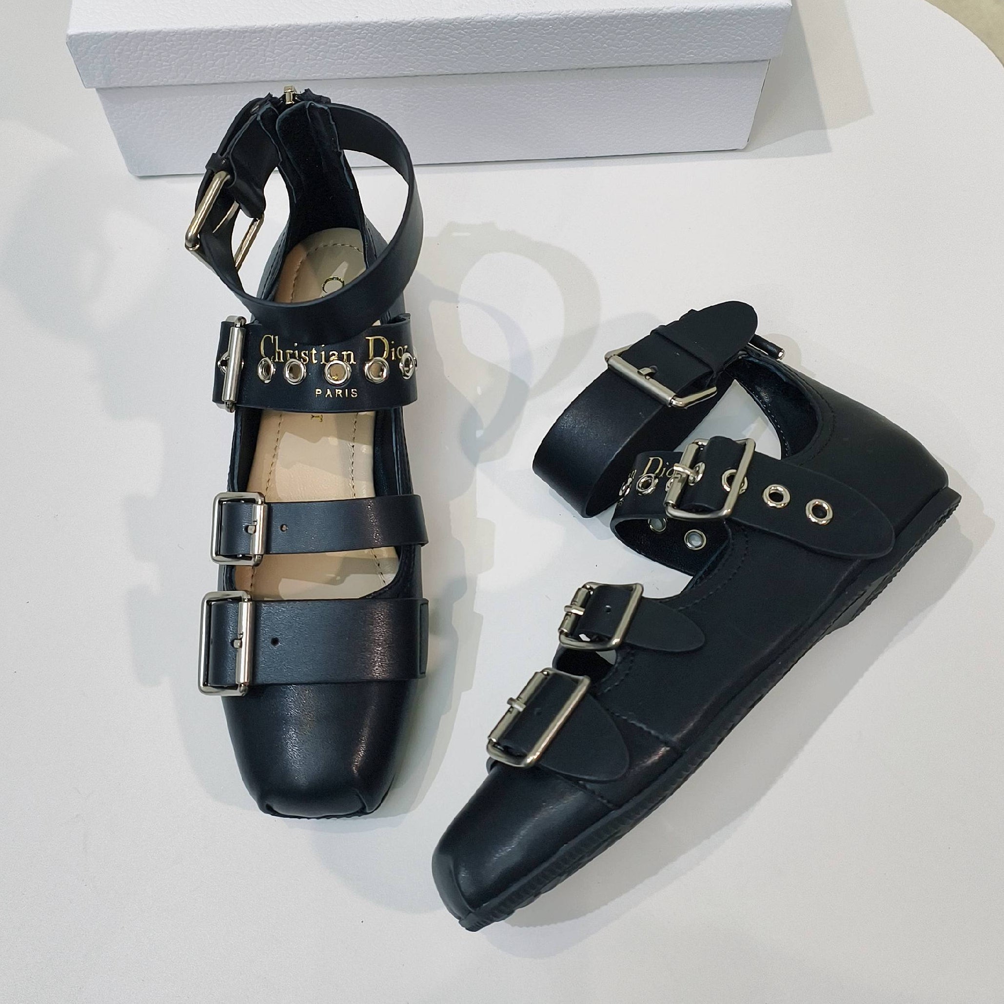 Dior 2026 Ankle Strap Ballet Flat Suede Calfskin 927876