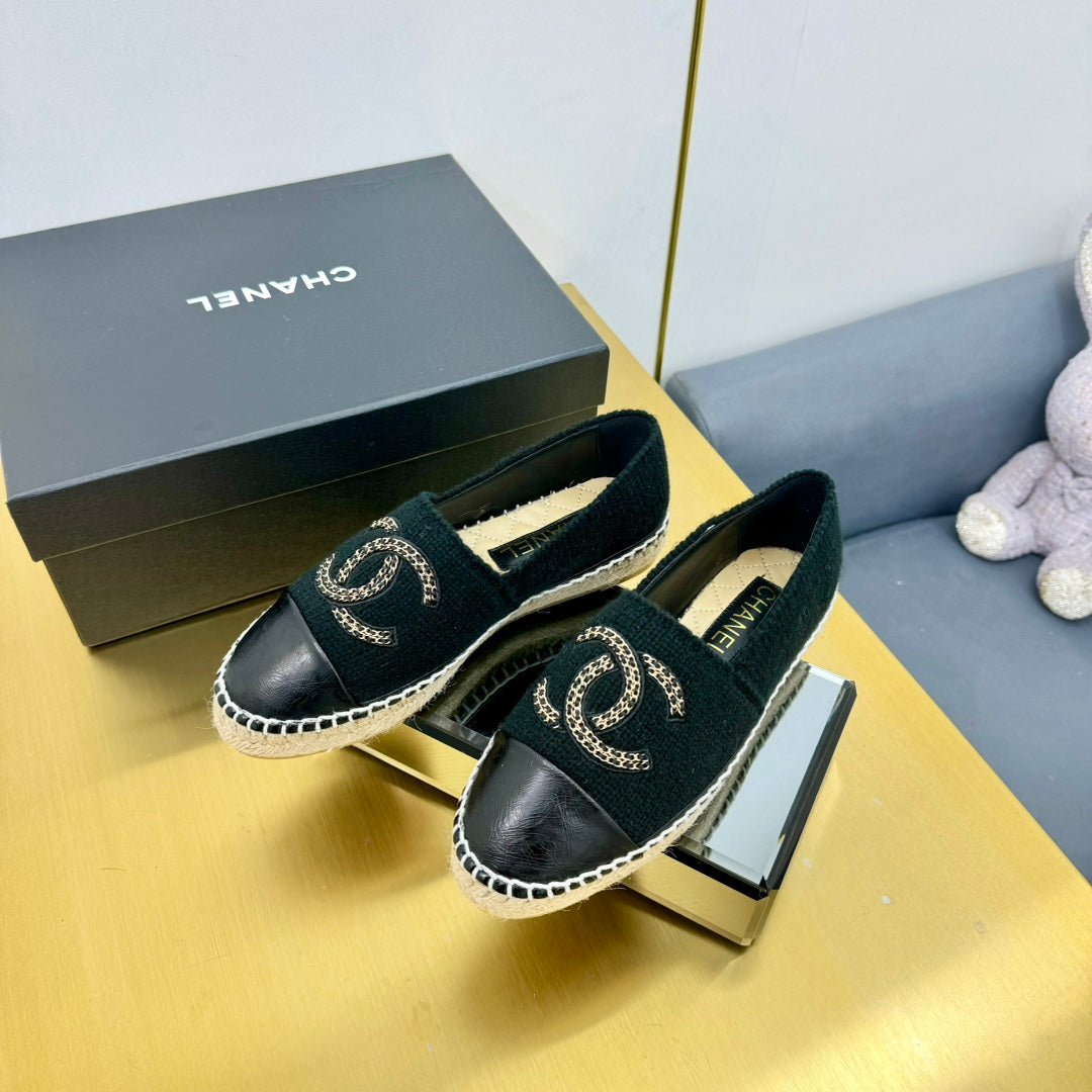 CC 25s Loafers Black Wool Leather 297815