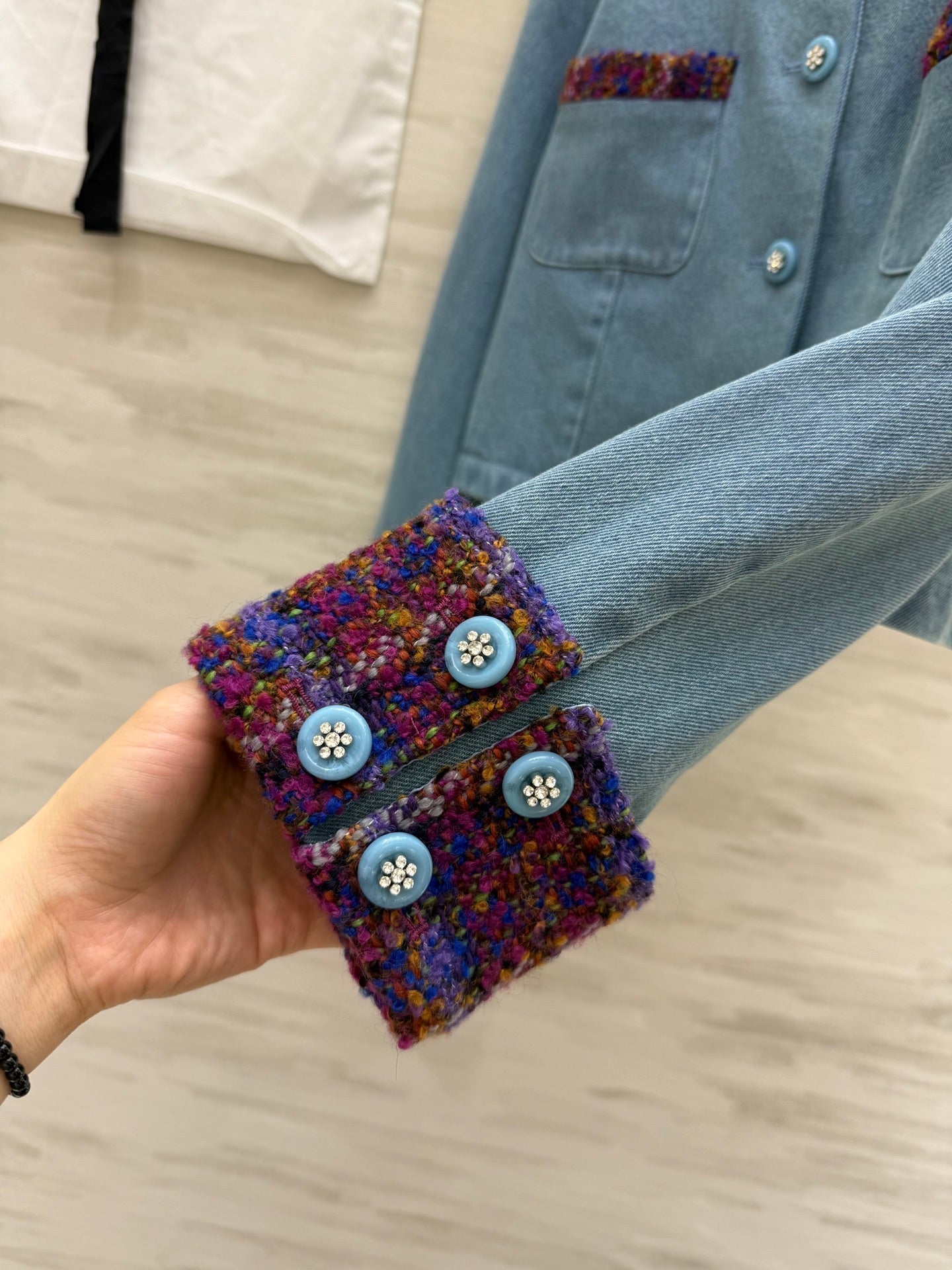 CC 25 Short Jacket Blue Denim Fabric