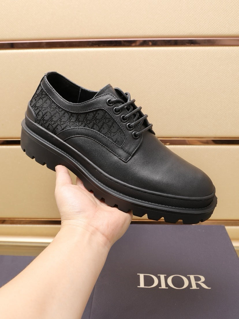 CD EXPLORER DERBY SHOE BLACK CALFSKIN JACQUARD