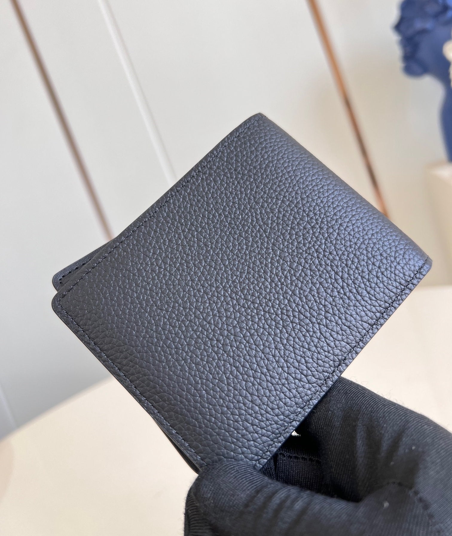 MULTIPLE WALLET 10CM BLACK CALFSKIN