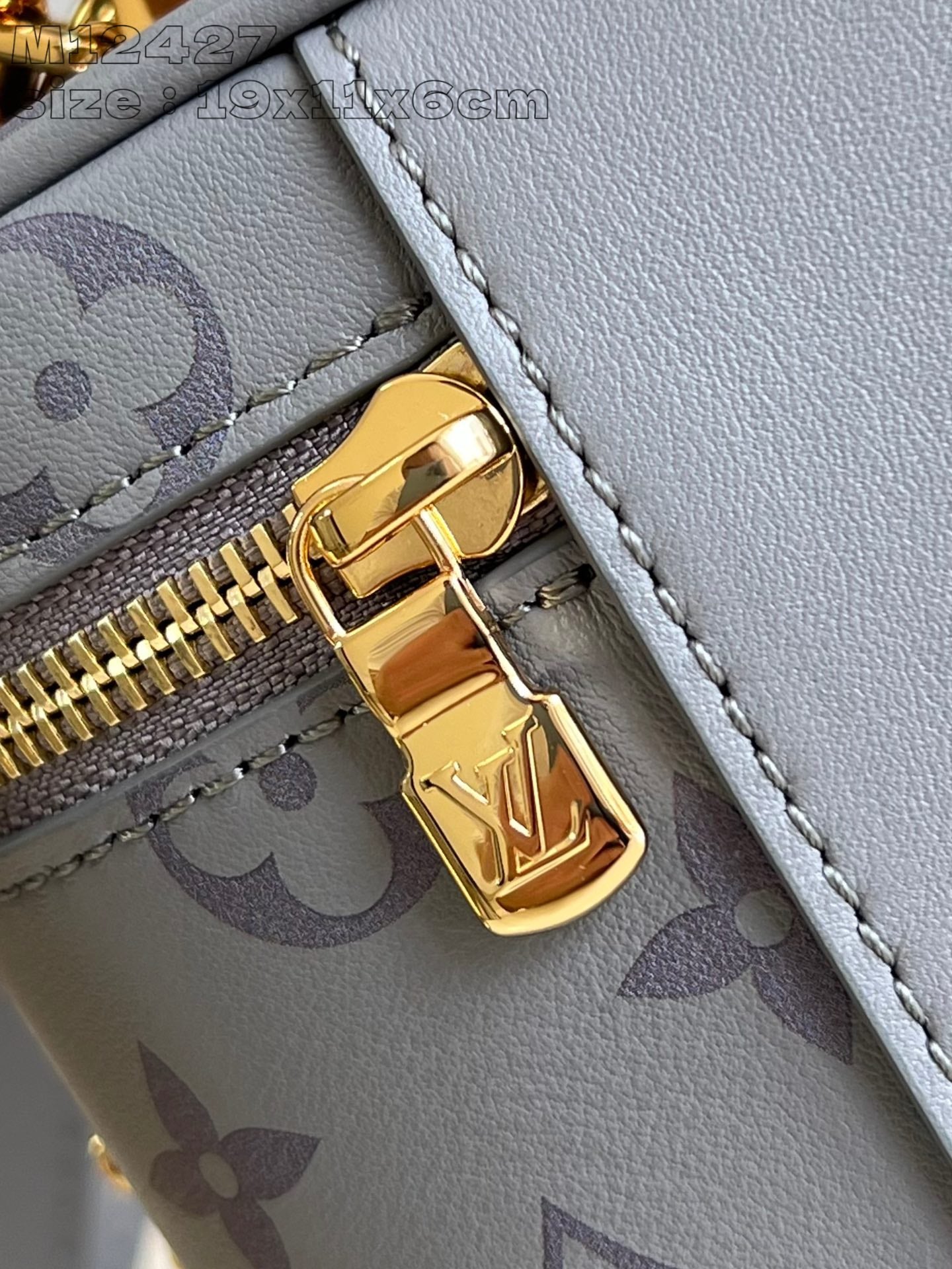 LV VANITY CHAIN POUCH 19 GREY MONOGRAM CALFSKIN